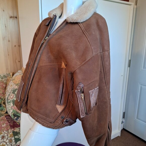 Vintage, Overland Sheepskin Bomber Jacket - Picture 3 of 11